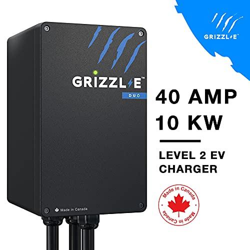 Grizzl-E Duo Level 2 Dual EV Charger 9,6kw (240 Volt, 24ft/7.3m Cord, 40 Amp) NEMA 14-50 Plug, ideal for charge two EVs at the same time